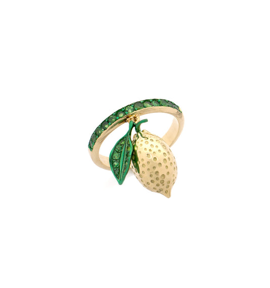 "LOVE LEMONS" - 18KT GOLD - TSAVORITES - RING