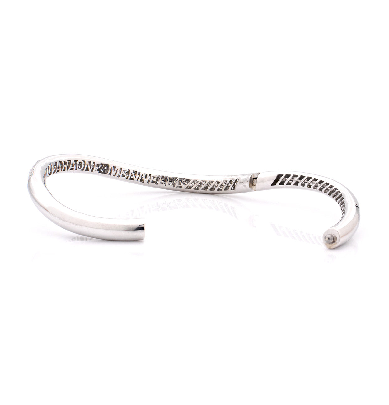 "WAVE" COLLECTION BRACELET - 18KT WHITE GOLD - WHITE DIAMOND