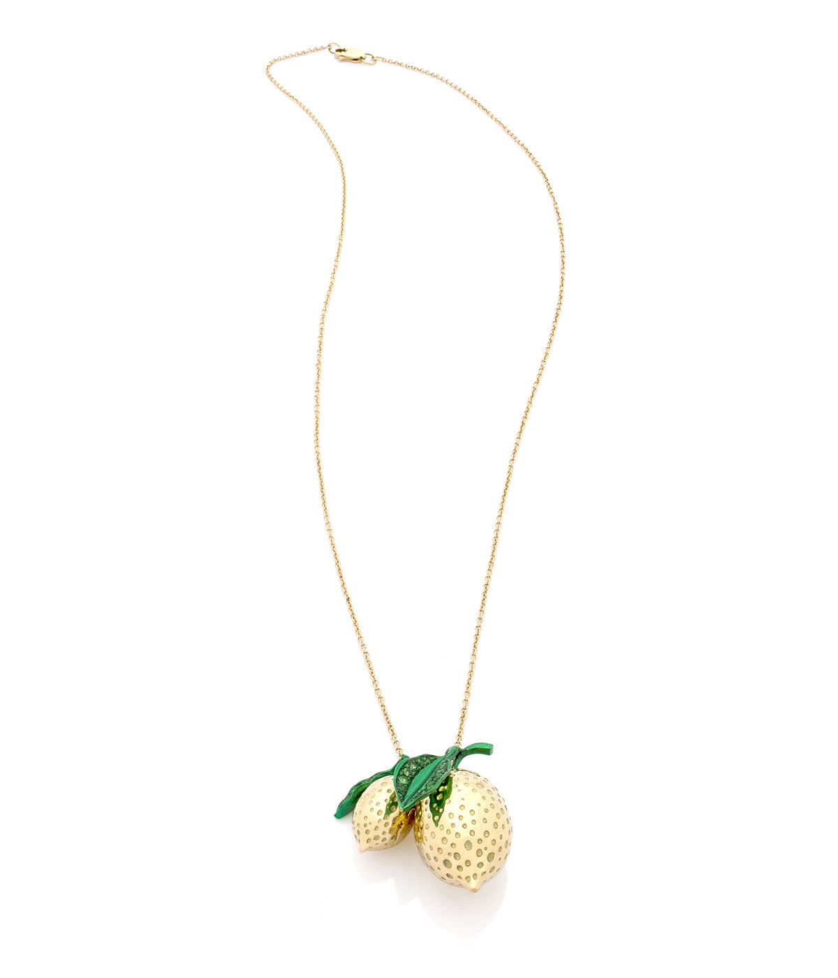 "LOVE LEMONS" - 18KT GOLD - TSAVORITES - NECKLACE