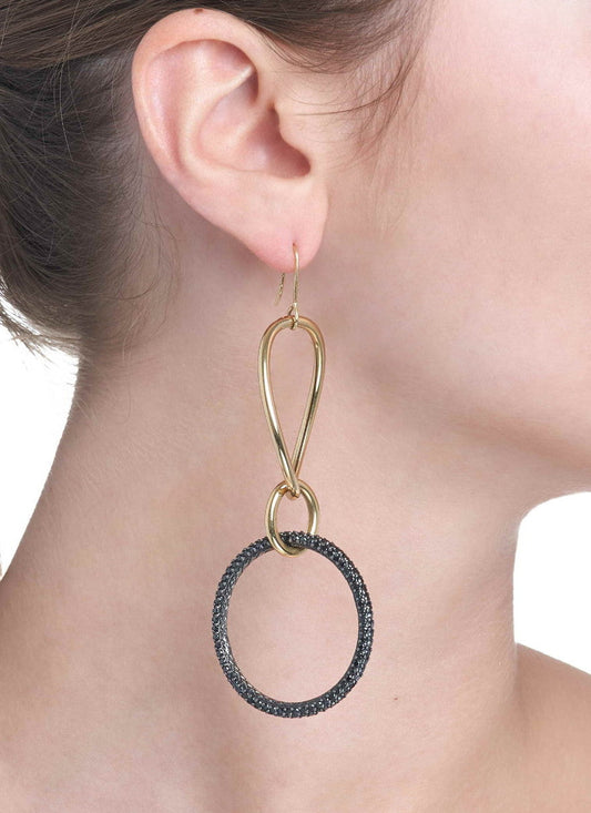 18KT GOLD STELLA COLLECTION EARRINGS - BLACK DIAMONDS