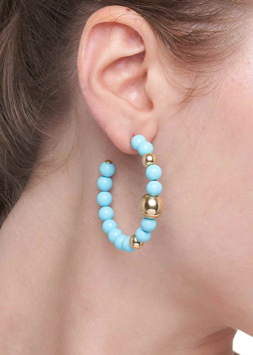 ORECCHINI COLLEZIONE BARBARELLA - ORO 18KT - TURCHESE