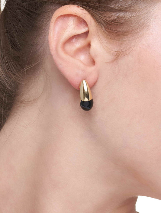GOCCIOLINE EARRINGS COLLECTION - 18KT GOLD - BLACK ONYX