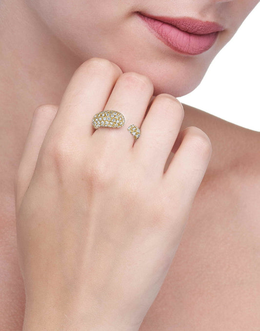 COLLEZIONE GOCCE ANELLO DIAMANTI BIANCHI - ORO 18KT