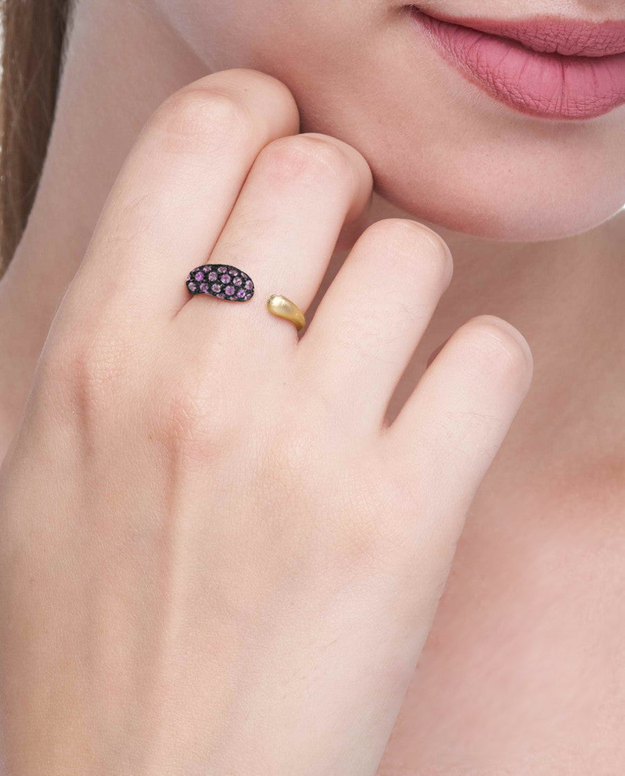 GOCCE COLLECTION PINK SAPPHIRES RING - 18KT GOLD - SMALL