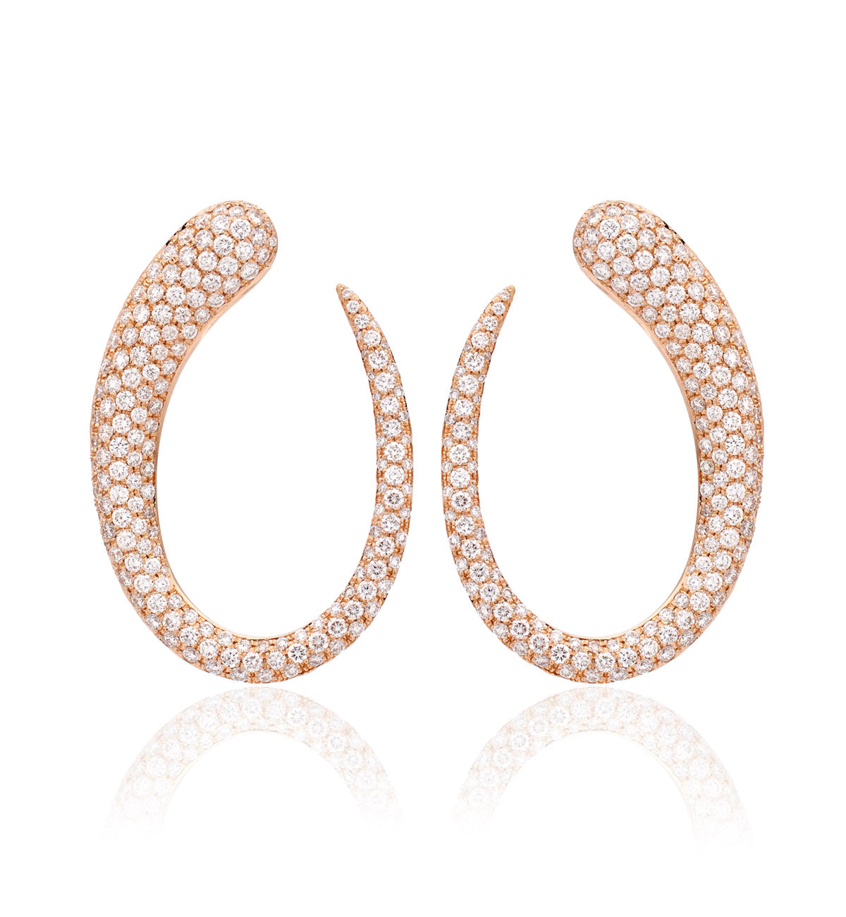 GOCCE COLLECTION EARRINGS - 18KT GOLD - WHITE DIAMONDS - LARGE