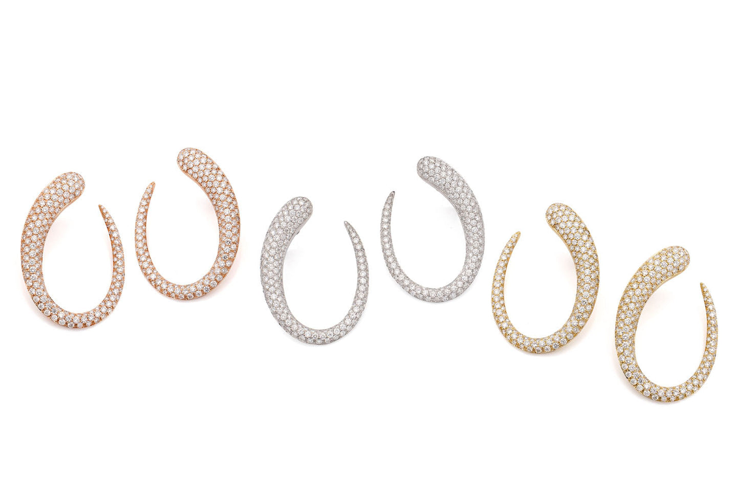 GOCCE COLLECTION EARRINGS - 18KT GOLD - WHITE DIAMONDS - LARGE