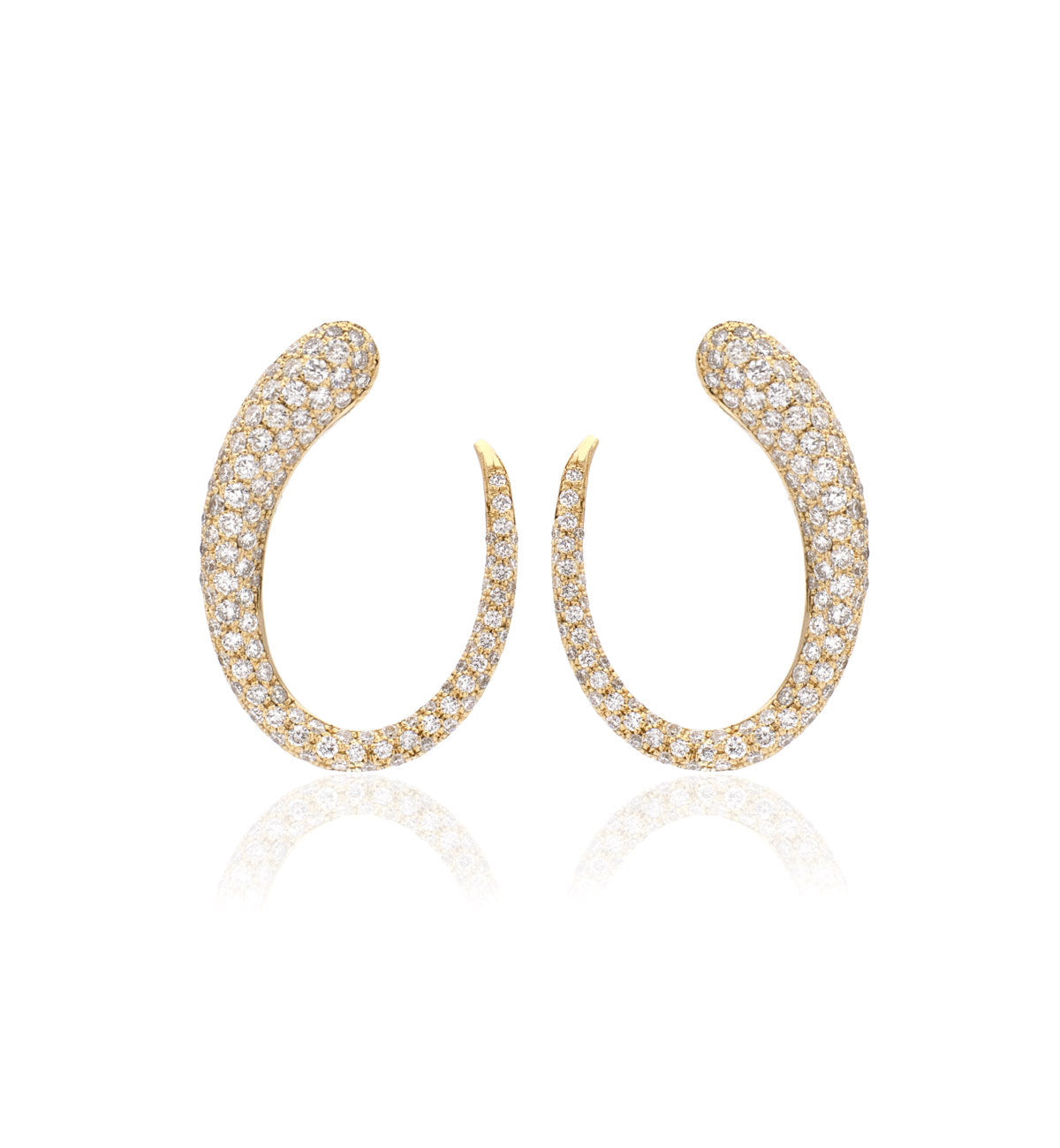GOCCE COLLECTION EARRINGS - 18KT GOLD - WHITE DIAMONDS - MEDIUM