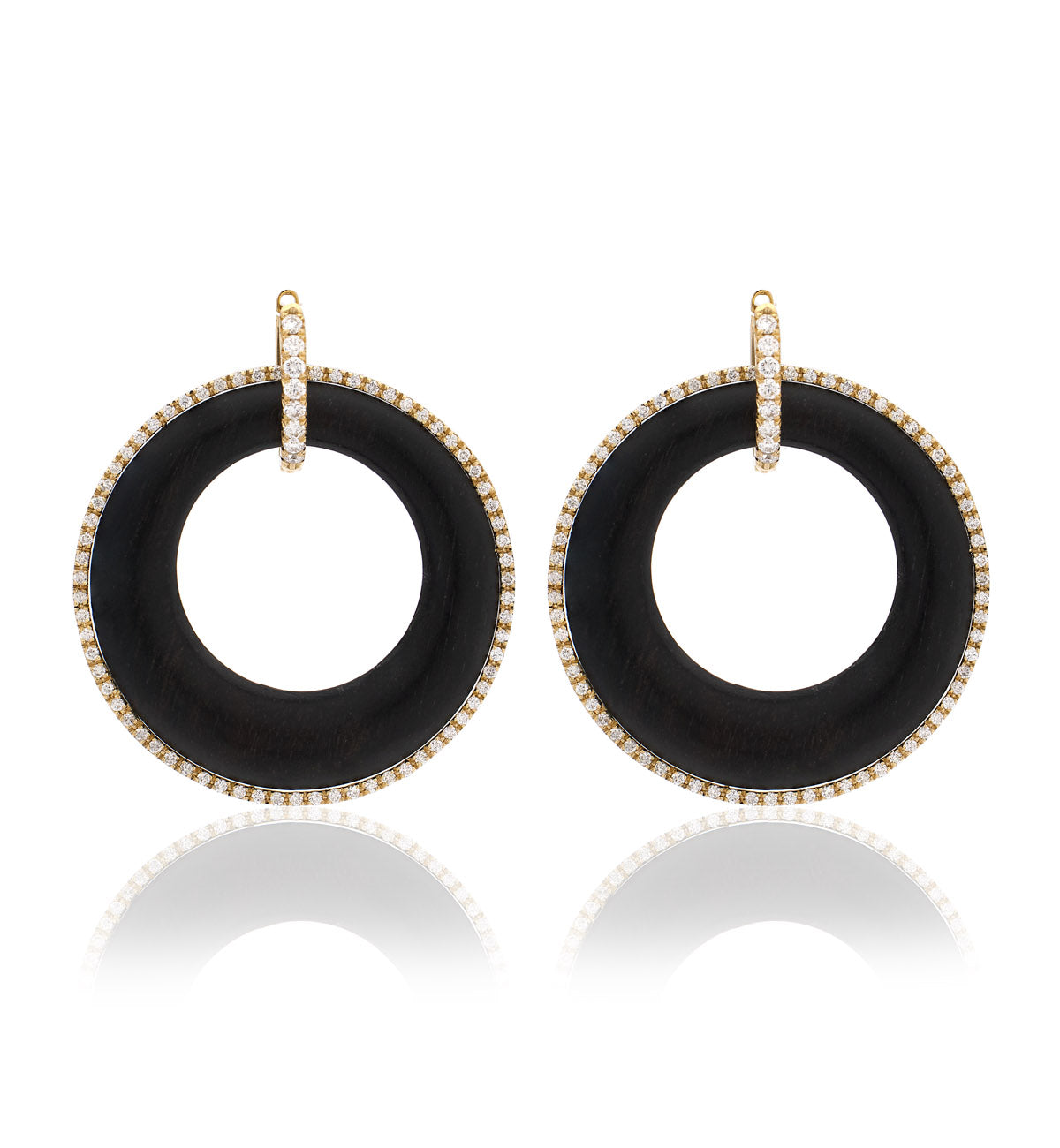 "NINA" - 18KT GOLD - WHITE DIAMONDS - EBONY