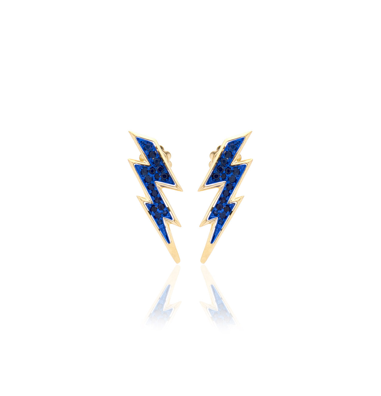 "FULMINI" - 18KT YELLOW GOLD/ BLUE SAPPHIRES - SMALL