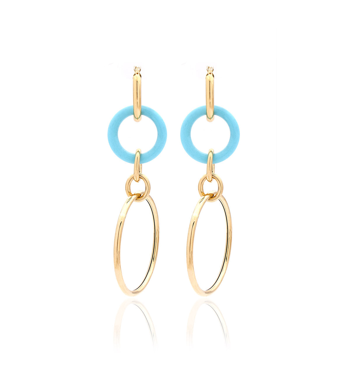 "ORBITE" - 18KT YELLOW GOLD - TURQUOISE LINKS