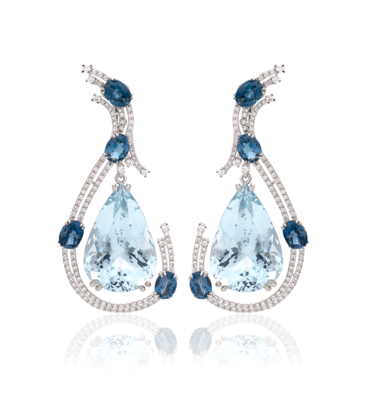 "BLUE SWANS" - 18KT WHITE GOLD - AQUAMARINE