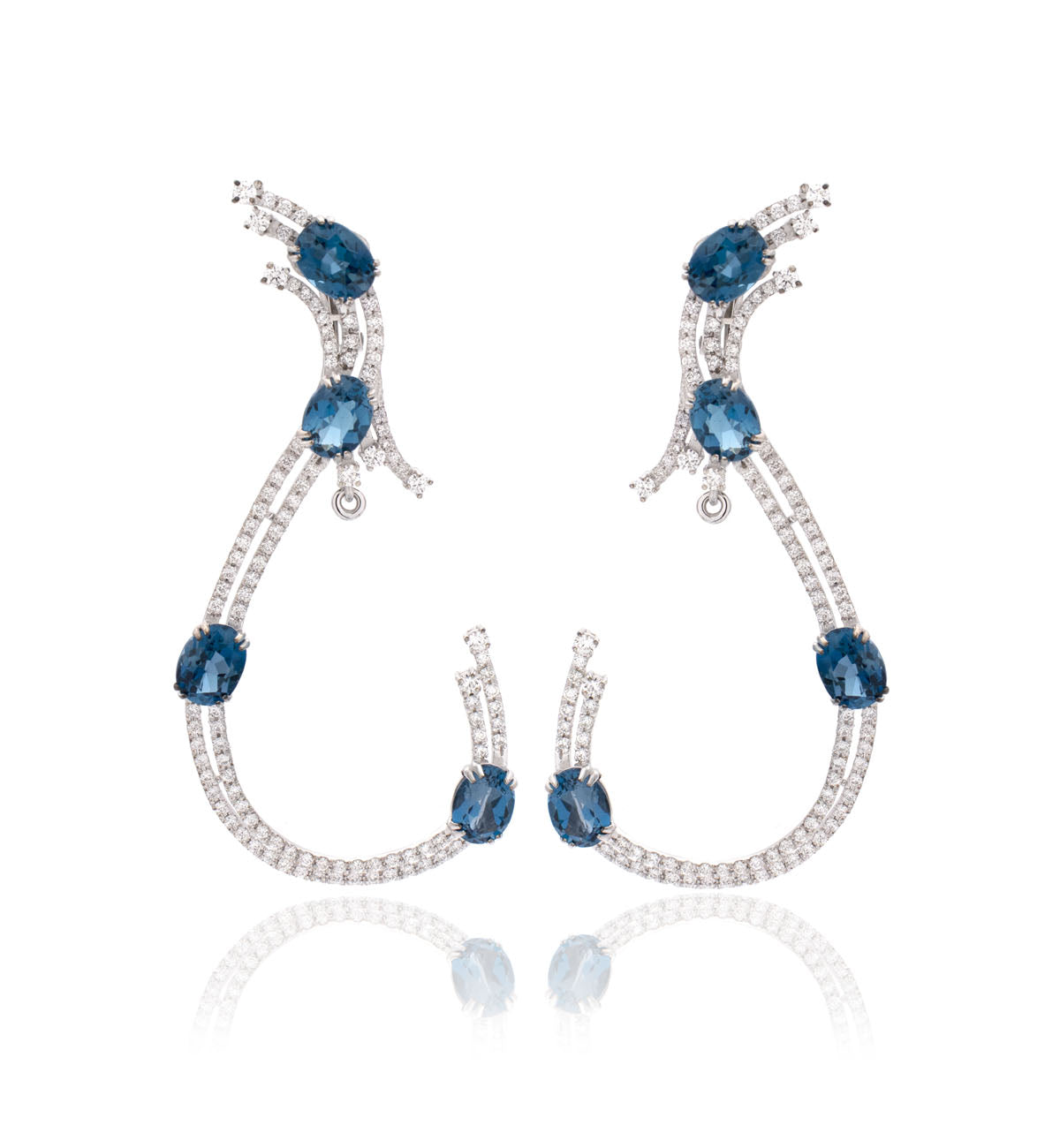 "BLUE SWANS" - 18KT WHITE GOLD - AQUAMARINE