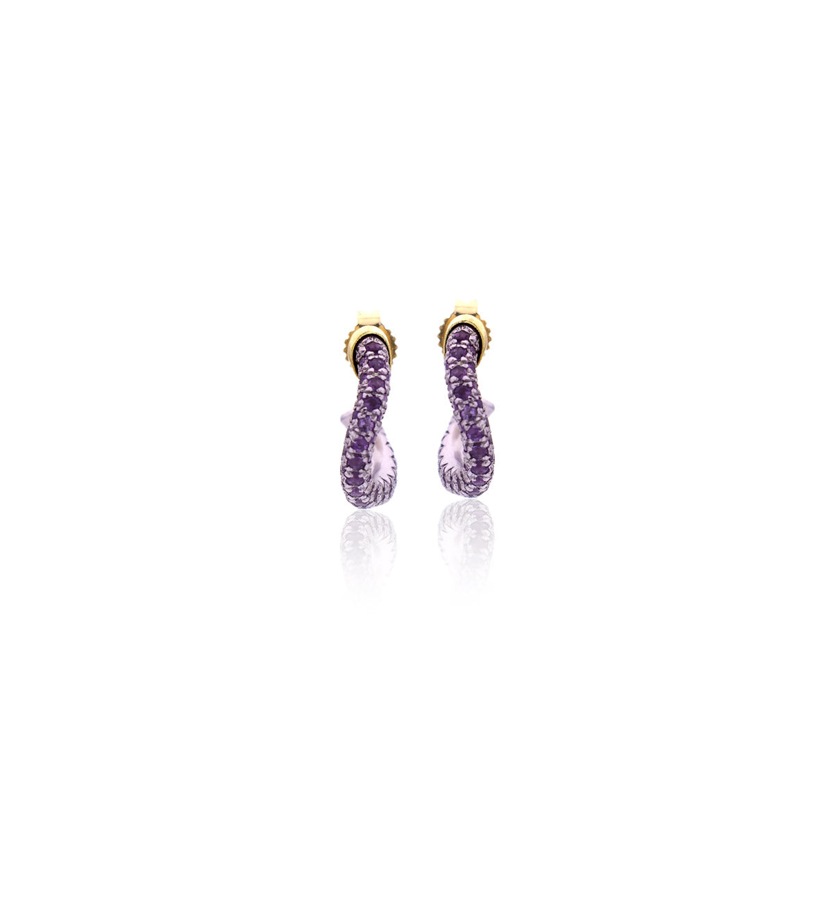 COLLEZIONE WAVE - ORO 18KT - AMETISTA - ORECCHINI