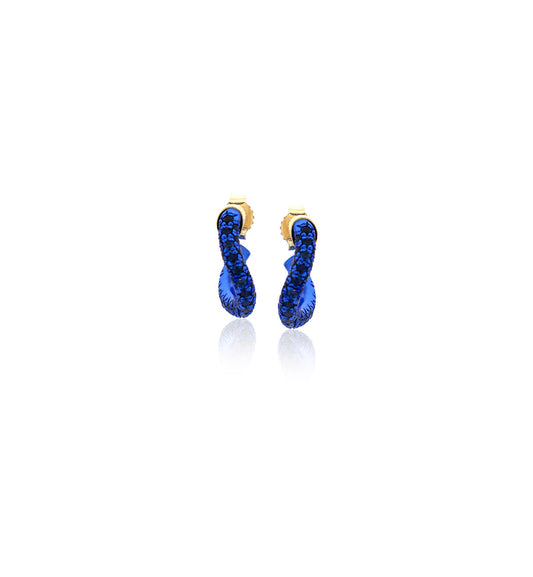 WAVE COLLECTION - 18KT GOLD - BLUE SAPPHIRES - EARRINGS