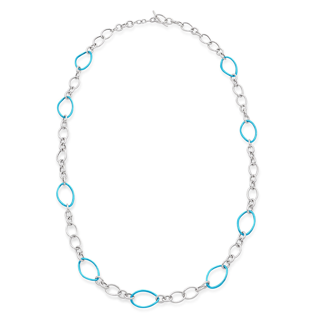 STELLA COLLECTION STERLING SILVER NECKLACE - AQUA BLUE