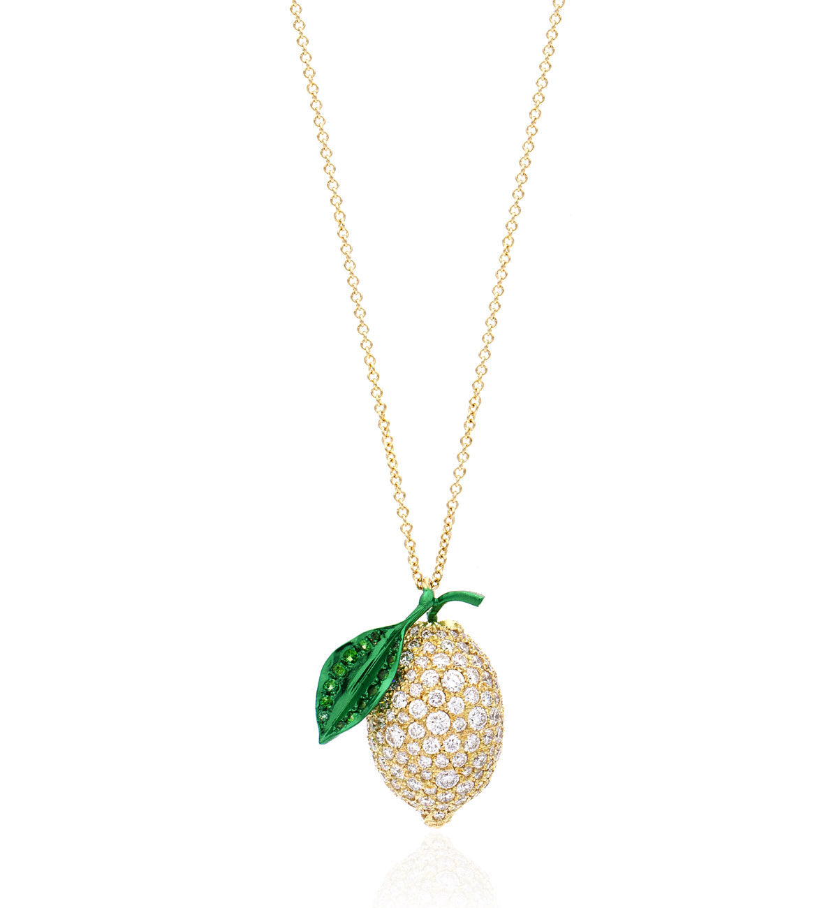 "LOVE LEMONS" - 18KT GOLD - WHITE DIAMONDS - NECKLACE - LARGE