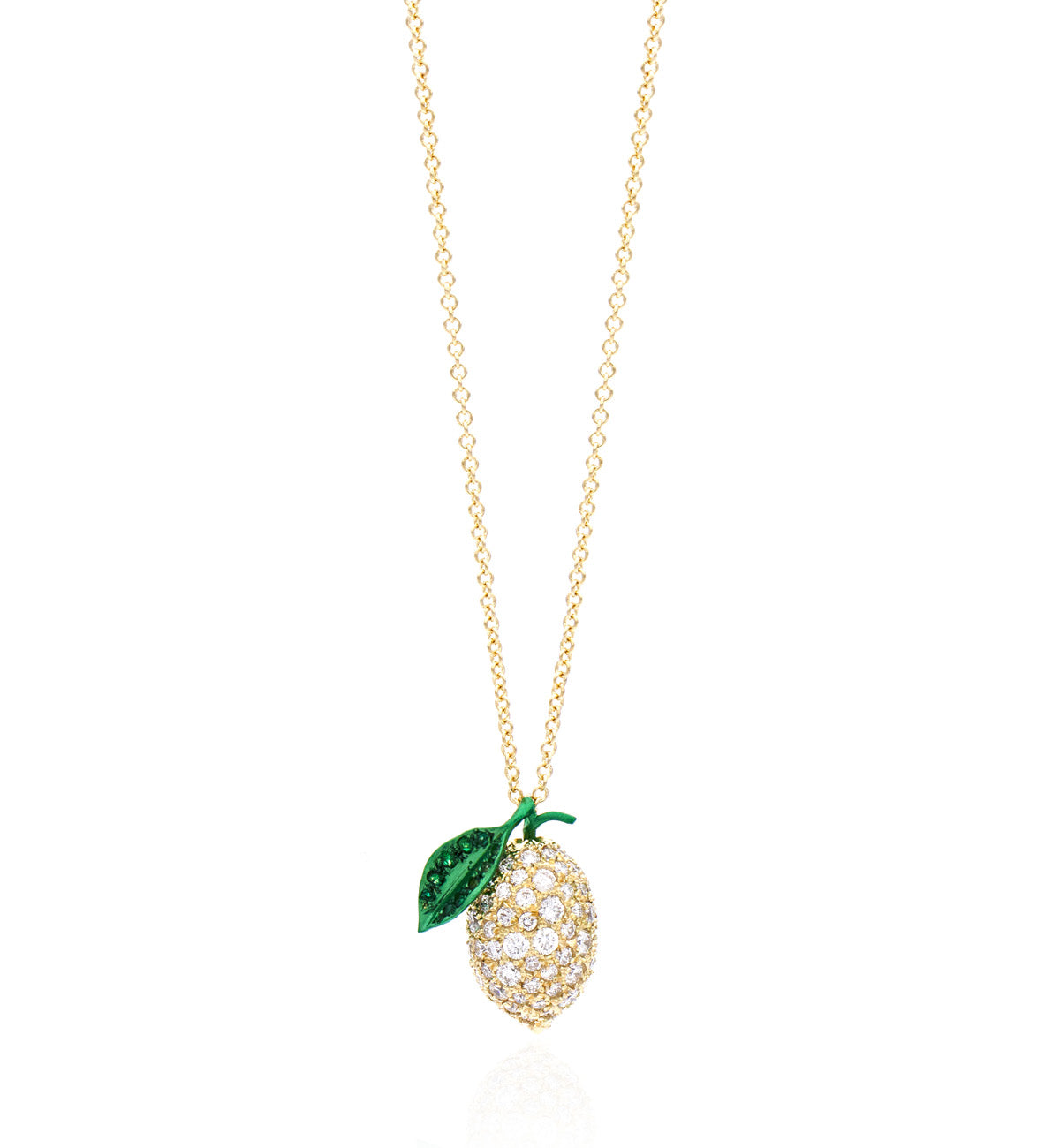 "LOVE LEMONS" - 18KT GOLD - WHITE DIAMONDS - NECKLACE - SMALL