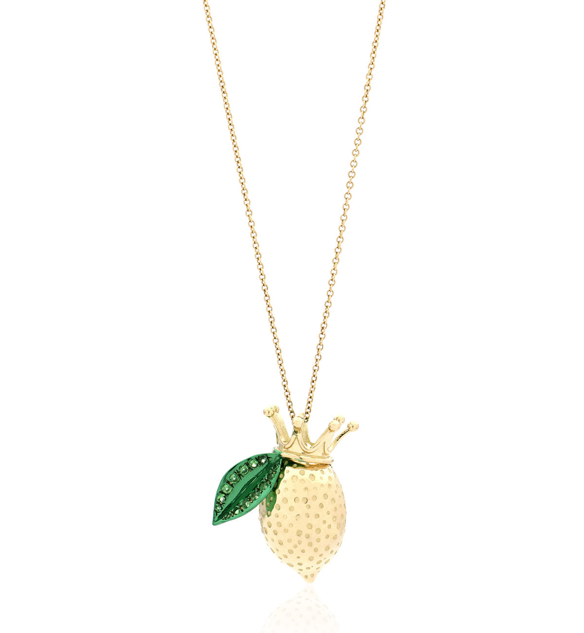 "LOVE LEMONS" - CROWN - 18KT GOLD - TSAVORITES - NECKLACE