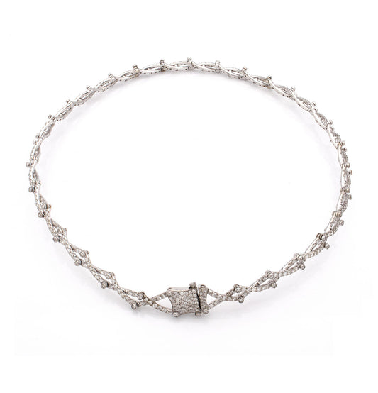 "ABBRACCIO DI LUCE" - ORO BIANCO 18KT E DIAMANTI BIANCHI