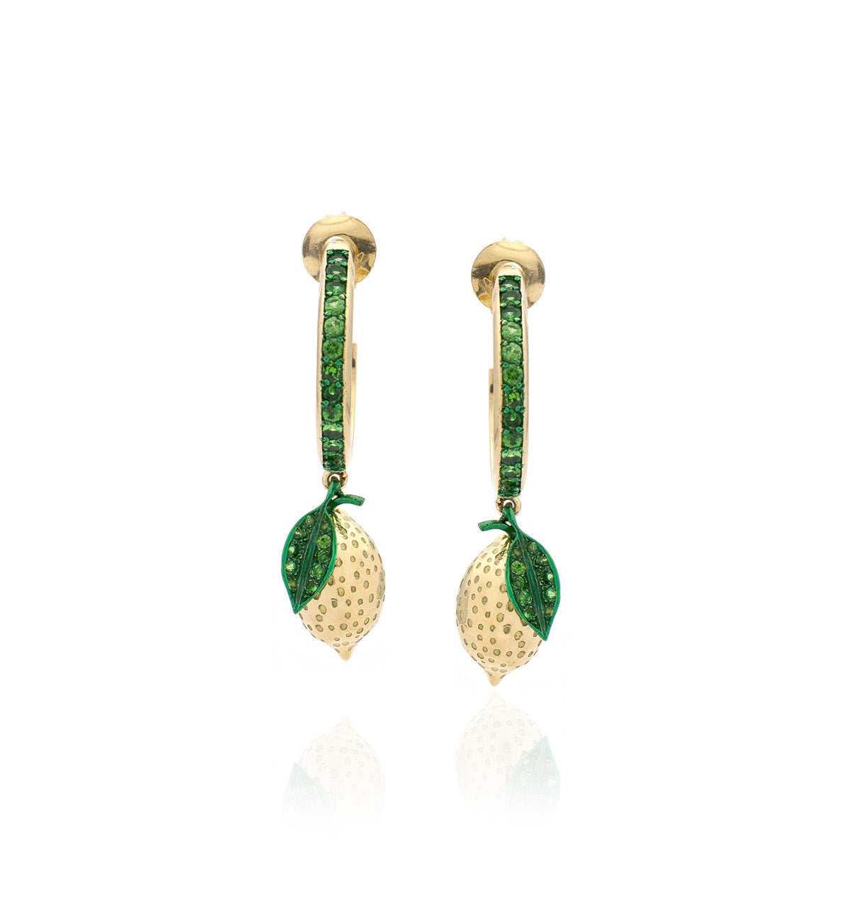 "LOVE LEMONS" - 18KT GOLD - TSAVORITES - EARRINGS