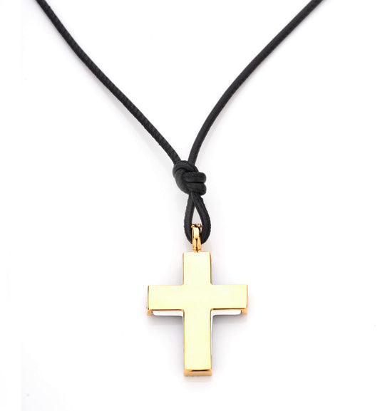 CROCE ORO 18KT - AGATA BIANCA