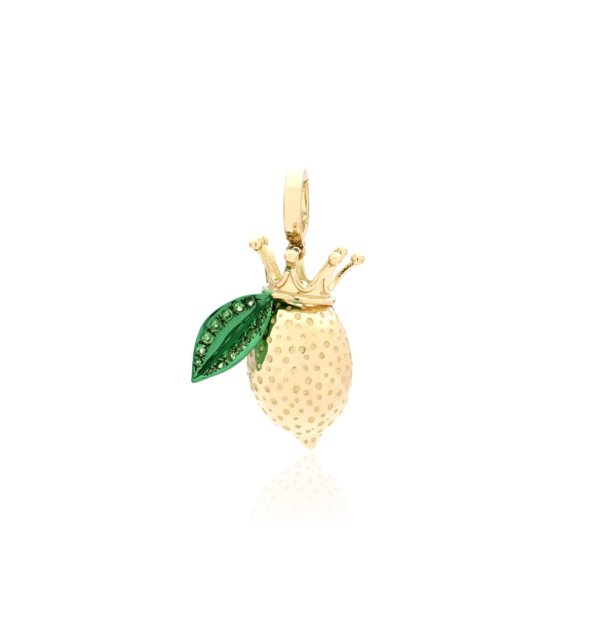 "LOVE LEMONS" - CROWN - 18KT GOLD - TSAVORITES - CHARM/PENDANT - LARGE