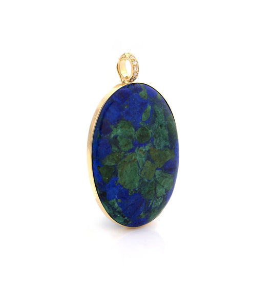 ORO GIALLO 18KT - MALACHITE-AZZURRITE - PENDENTE