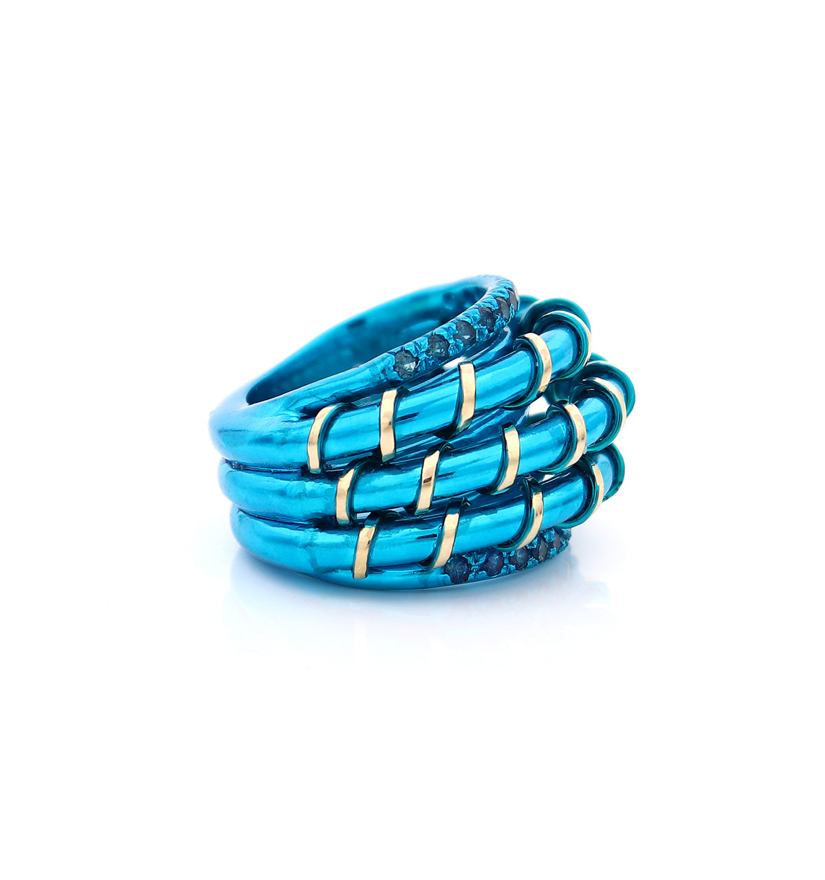 "APERITIVO" - 18KT GOLD - LIGHT BLUE SAPPHIRES