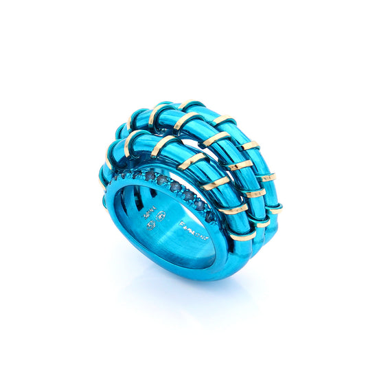 "APERITIVO" - ORO 18KT - ZAFFIRI AZZURRI