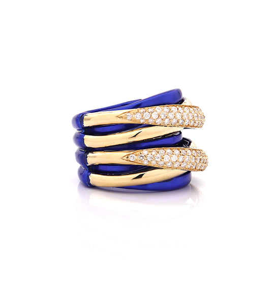 "LIZZY" - ORO 18KT - DIAMANTI BIANCHI - BLU COBALTO
