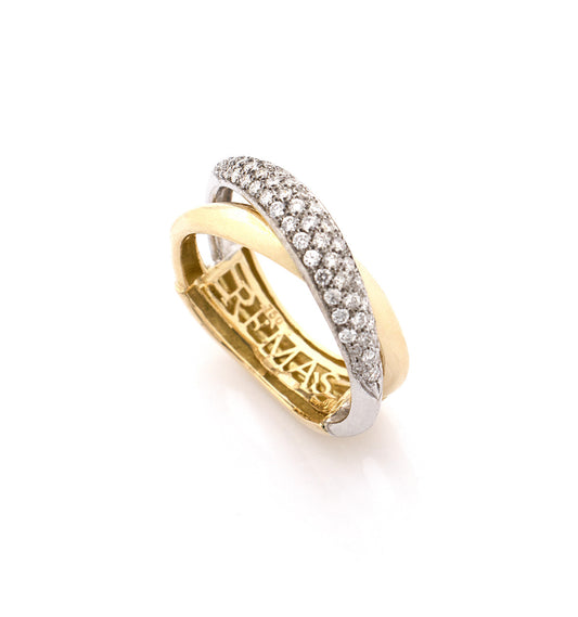"MARGAUX" - ORO GIALLO E BIANCO 18KT - DIAMANTI BIANCHI
