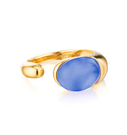 COLLEZIONE GOCCIOLINE ANELLO - ORO 18KT - AGATA BLU