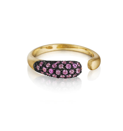 ANELLO COLLEZIONE GOCCE ZAFFIRI ROSA - ORO 18KT - PICCOLO