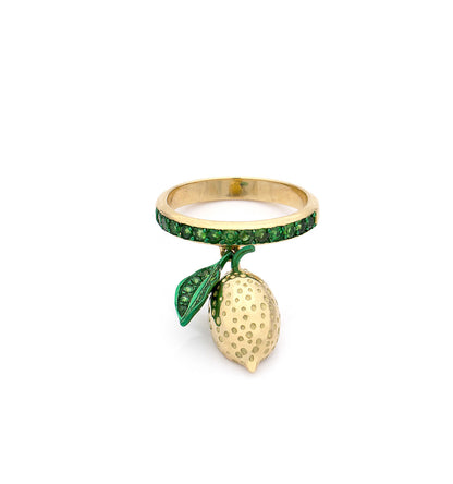 "LOVE LEMONS" - ORO 18KT - TSAVORITI - ANELLO
