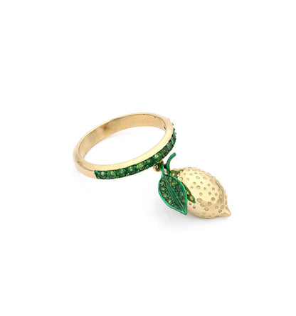 "LOVE LEMONS" - ORO 18KT - TSAVORITI - ANELLO