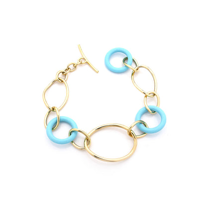 STELLA COLLECTION - 18KT YELLOW GOLD BRACELET - TURQUOISE