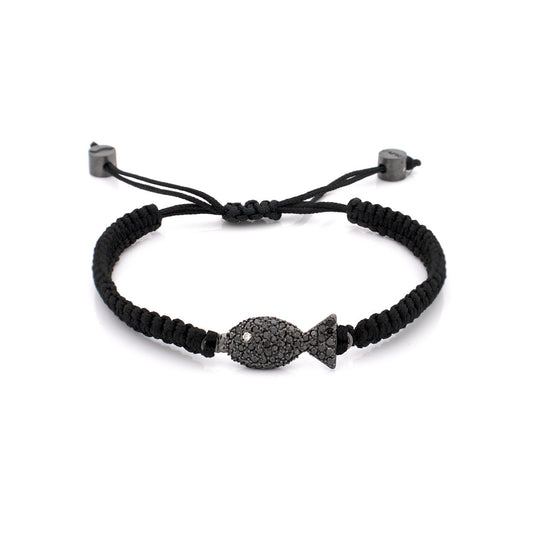 "PESCIOLINI" - STERLING SILVER AND BLACK DIAMONDS - BRACELET