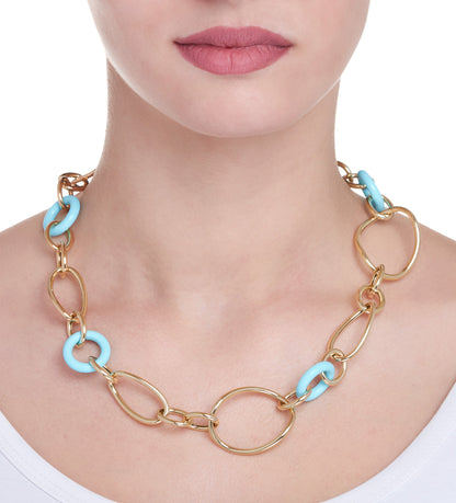 COLLEZIONE STELLA COLLANA ORO 18KT - TURCHESE