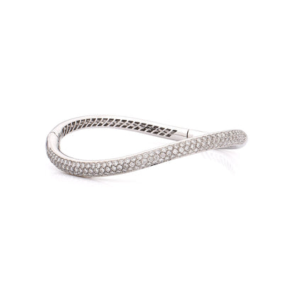 BRACCIALE COLLEZIONE "WAVE" - ORO BIANCO 18KT - DIAMANTI BIANCHI