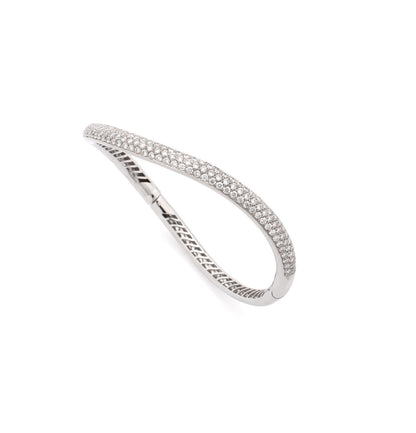 BRACCIALE COLLEZIONE "WAVE" - ORO BIANCO 18KT - DIAMANTI BIANCHI