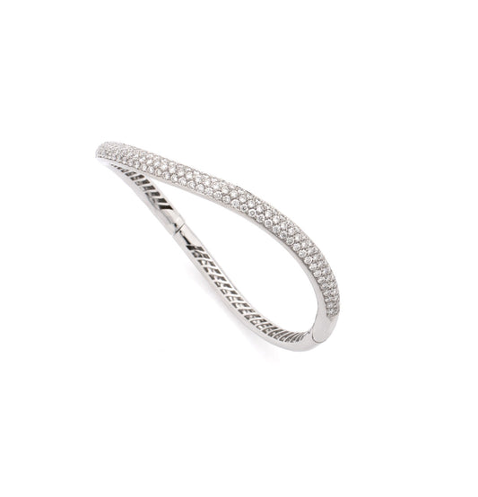 BRACCIALE COLLEZIONE "WAVE" - ORO BIANCO 18KT - DIAMANTI BIANCHI