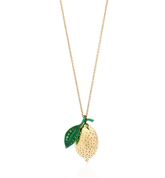 "LOVE LEMONS" - 18KT GOLD - TSAVORITES - NECKLACE - LARGE