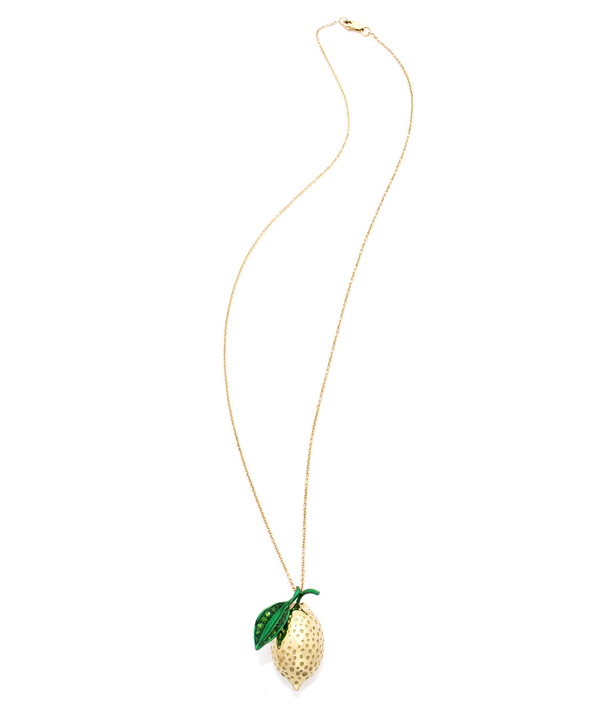 "LOVE LEMONS" - 18KT GOLD - TSAVORITES - NECKLACE - LARGE