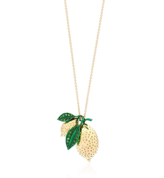 "LOVE LEMONS" - 18KT GOLD - TSAVORITES - NECKLACE