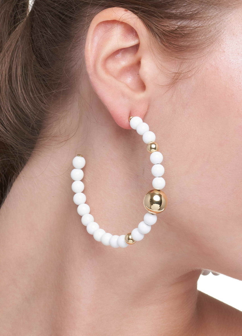 ORECCHINI COLLEZIONE BARBARELLA - ORO 18KT - AGATA BIANCA