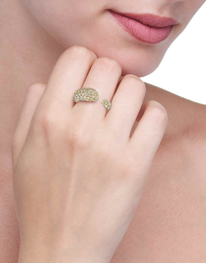 COLLEZIONE GOCCE ANELLO DIAMANTI BIANCHI - ORO 18KT