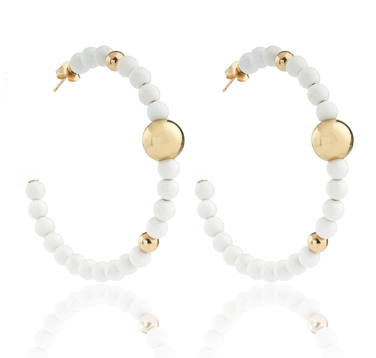 ORECCHINI COLLEZIONE BARBARELLA - ORO 18KT - AGATA BIANCA