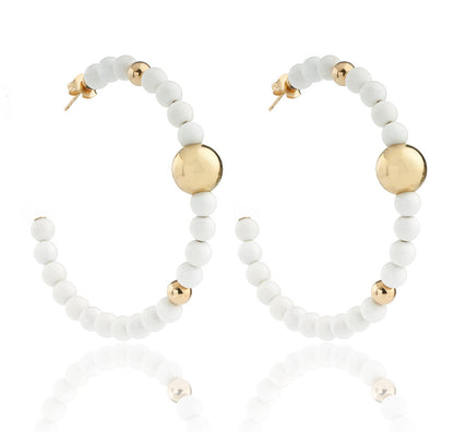 ORECCHINI COLLEZIONE BARBARELLA - ORO 18KT - AGATA BIANCA