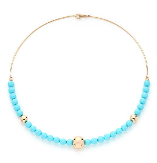 COLLEZIONE BARBARELLA - COLLANA SEMI-RIGIDA - ORO 18KT - TURCHESE