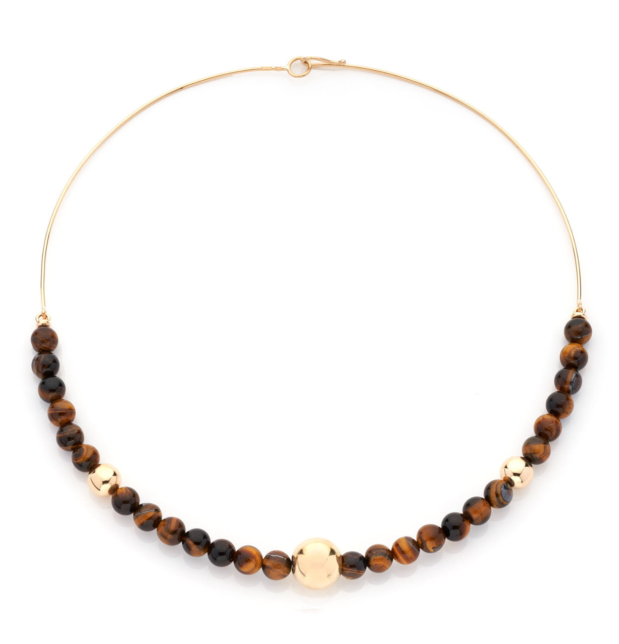 COLLEZIONE BARBARELLA - COLLANA SEMI-RIGIDA - ORO 18KT - TIGER EYE